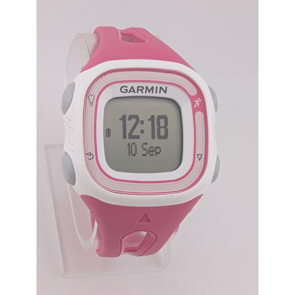 Garmin Forerunner 10 GPS Fitness Running Watch Pink & White w/ Charger- Tested